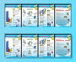 建筑施工工地安全漫画挂图图片