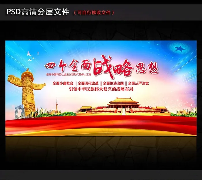 四个全面战略思想图片(7087X3543(DPI:300))psd模版下载