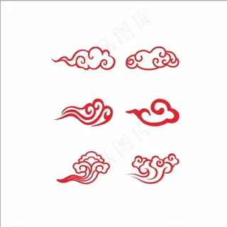 中国风 古典 红色祥云图片