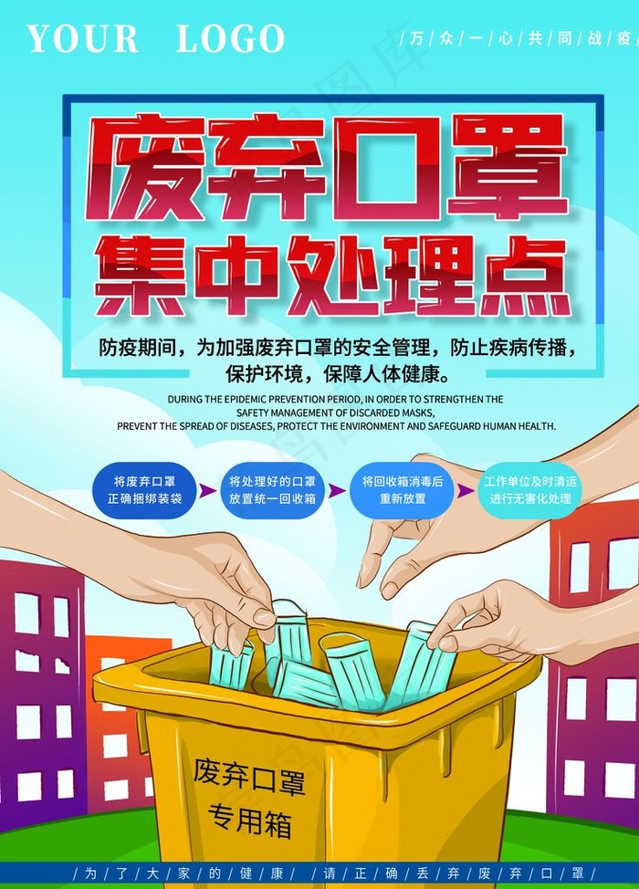 原创废弃口罩集中处理点海报图片(3543X4724(DPI:150))psd模版下载
