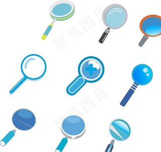 卡通放大镜图片