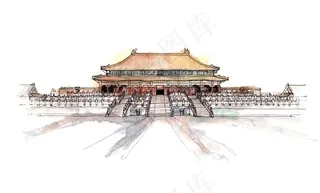 手绘 著名建筑图片