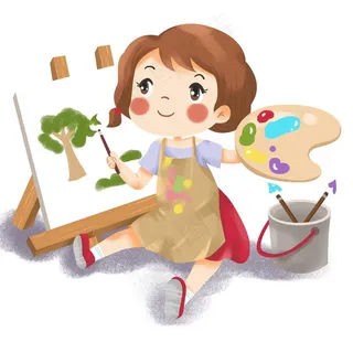 画画女孩图片