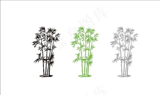 竹子矢量线条图片