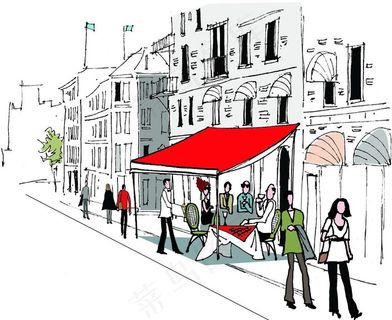 城市都市生活人物剪影图片