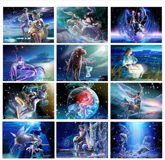 十二星座图片(2835X2835(DPI:72))psd模版下载