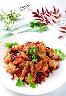 香辣锅巴牛柳图片