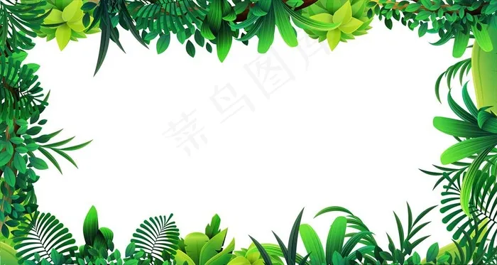 树叶边框图片ai矢量模版下载