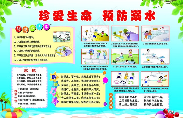 防溺水版面图片(6102X4134(DPI:100))psd模版下载