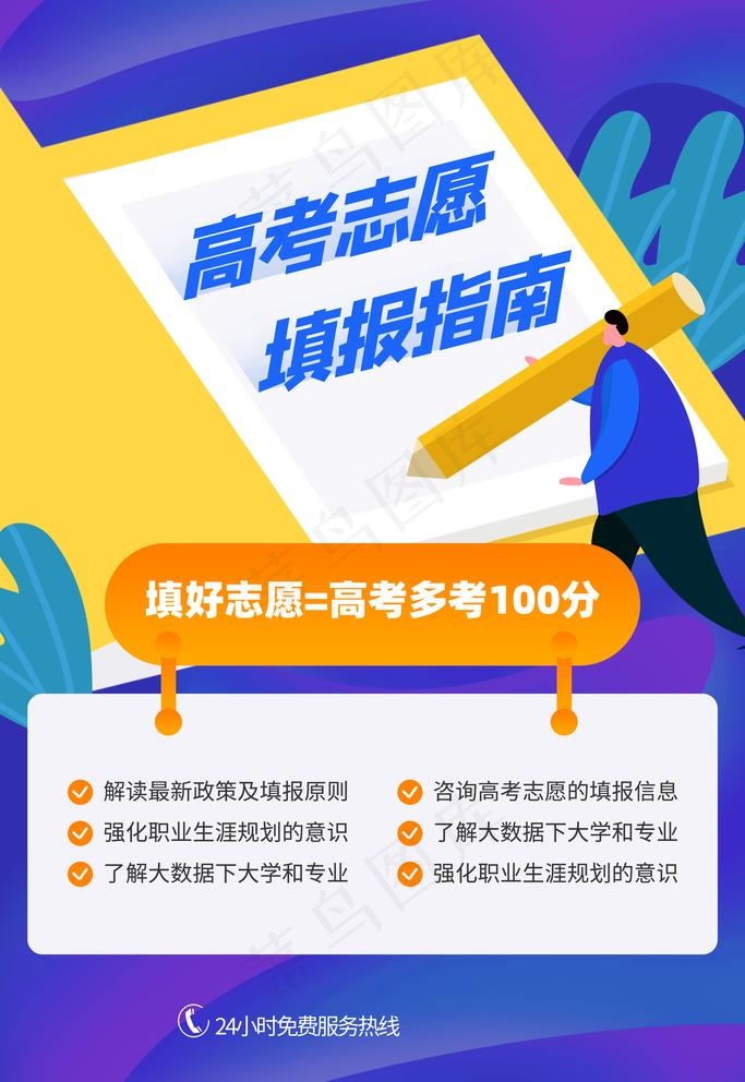 高考志愿填报海报图片(3543X5315(DPI:300))psd模版下载