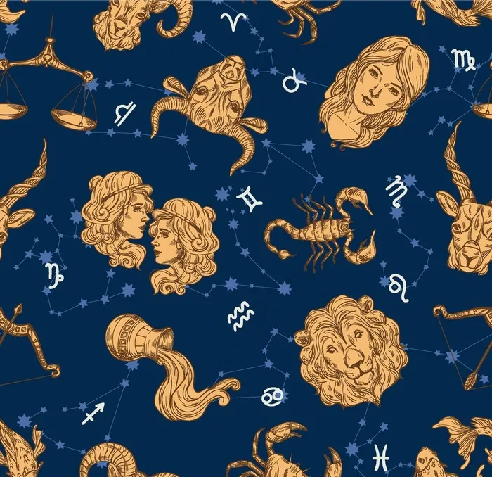 十二星座印花图片eps,ai矢量模版下载