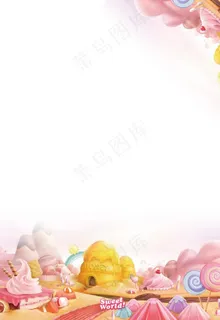 粉色学校幼儿园卡通背景游乐场图片