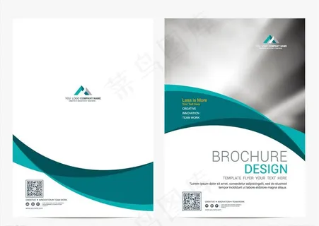 曲线元素简约风格画册图片