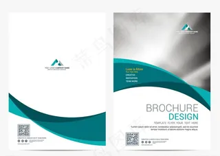 曲线元素简约风格画册图片