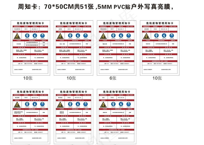 危险废物管理周知卡上墙牌图片cdr矢量模版下载