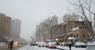 城市雪景图片