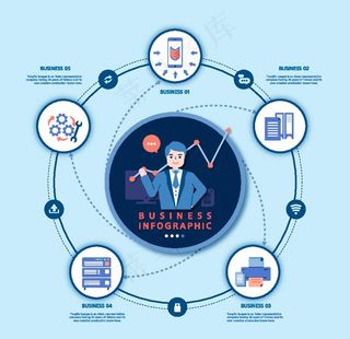矢量办公商务科技概念数据图图片