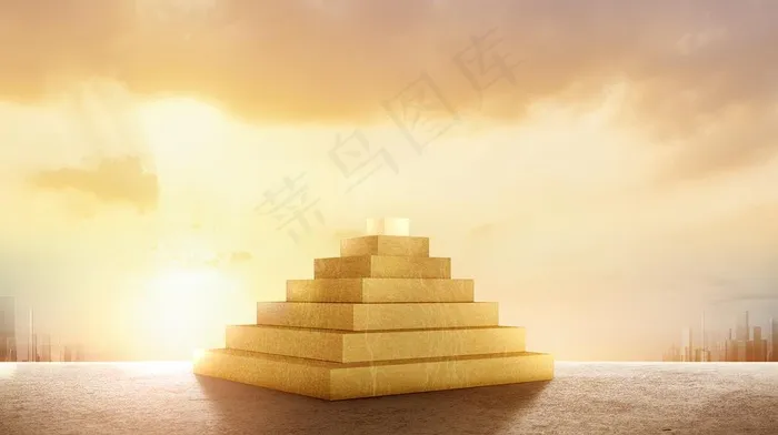 金色背景金字塔台阶领奖台图片psd模版下载