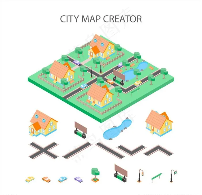 城市地图图片eps,ai矢量模版下载