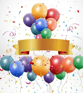 彩色气球彩带图片