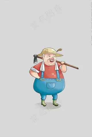 卡通动漫 农民工 农夫 手绘图片