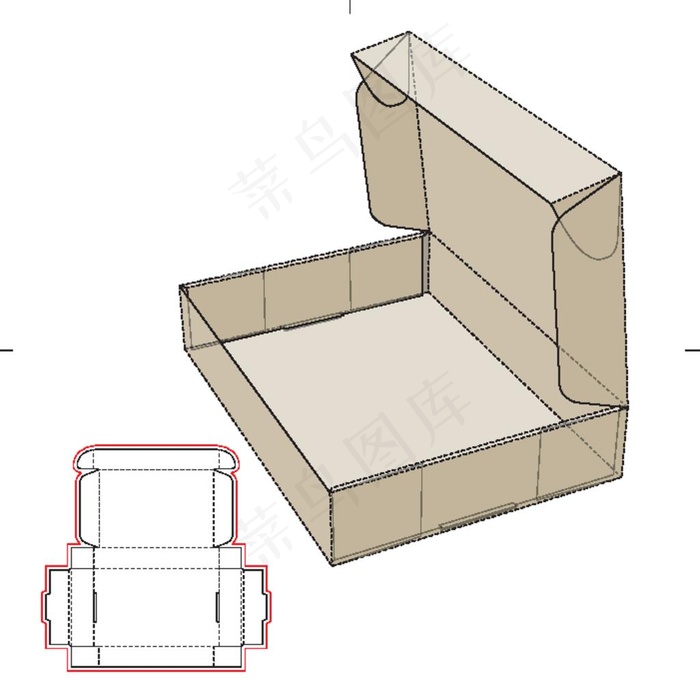 飞机盒 效果图图片eps,ai矢量模版下载
