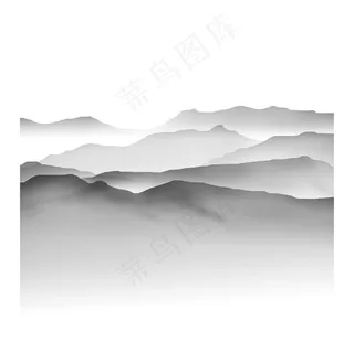 水墨风层山图片