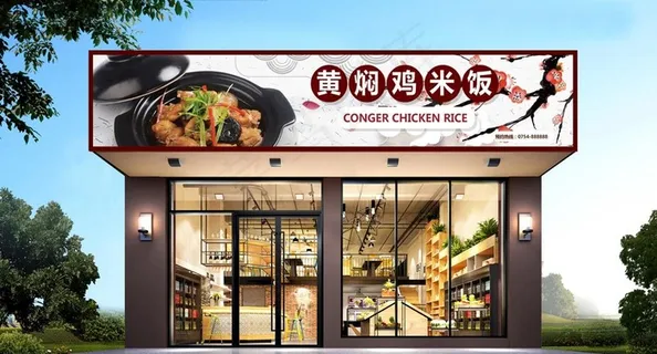 黄焖鸡米饭门头图片