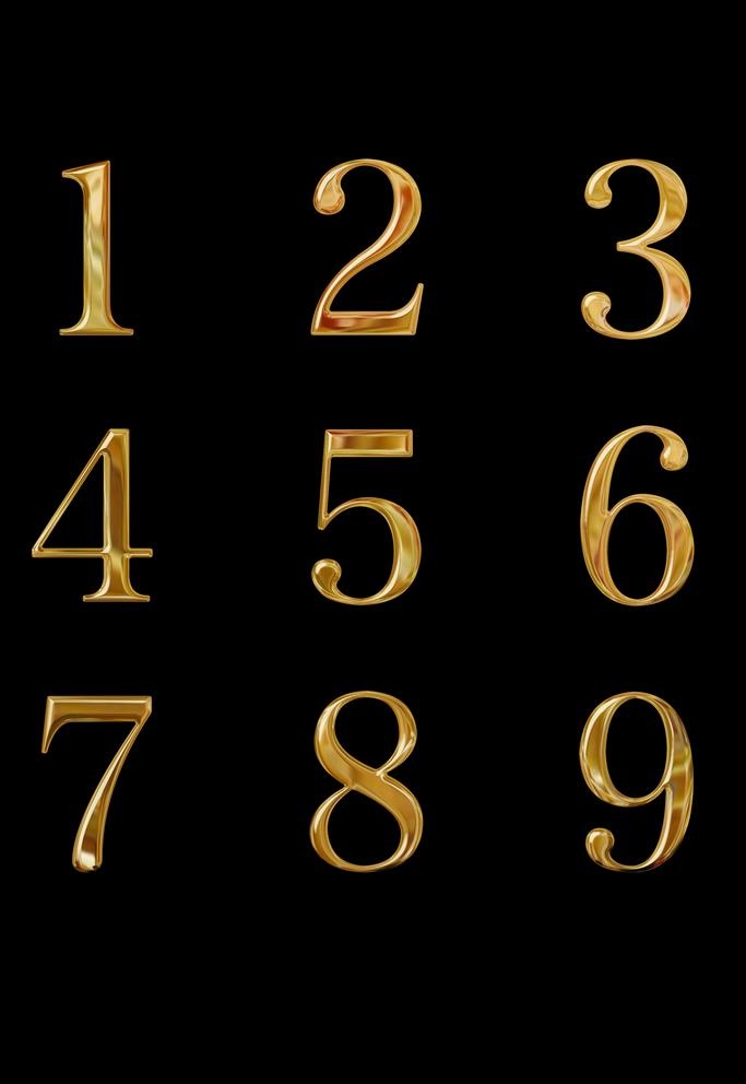 金属数字图片psd模版下载
