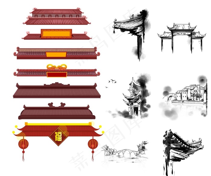 中式屋檐图片(2362X2045(DPI:300))psd模版下载
