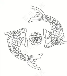 锦鲤锦鱼中国风日本风日式风大海图片