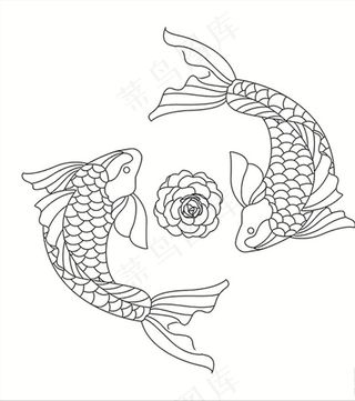 锦鲤锦鱼中国风日本风日式风大海图片