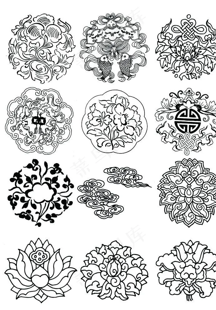 花纹图片(3508X4961(DPI:300))psd模版下载
