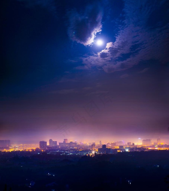 夜景 城市 夜空 繁华 俯瞰城图片