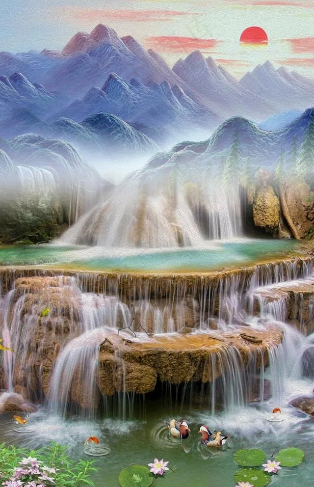 山水风景画图片(4252X6803(DPI:72))psd模版下载