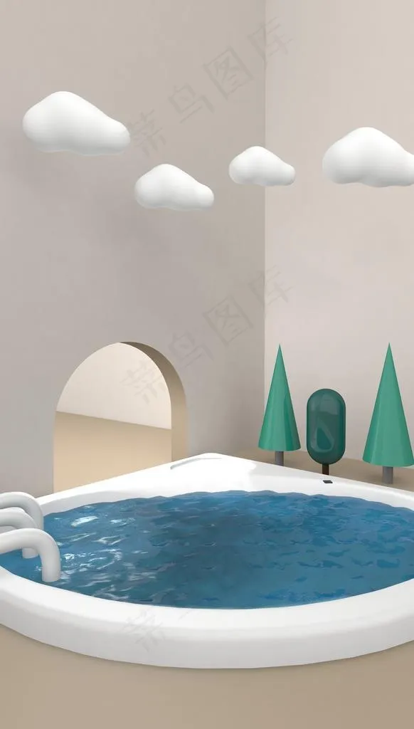 C4D电商卡通场景搭建图片