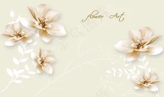 花枝小草温馨花朵壁画背景墙图片