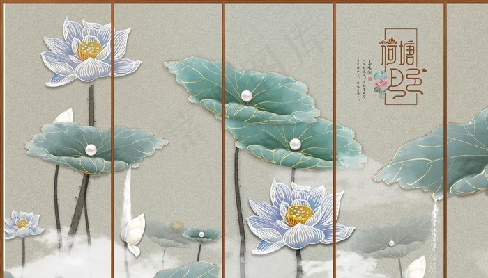 中式屏风图片(9071X5669(DPI:72))psd模版下载