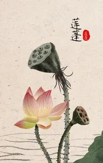 国风国画墙贴墙画壁画背景素材图片