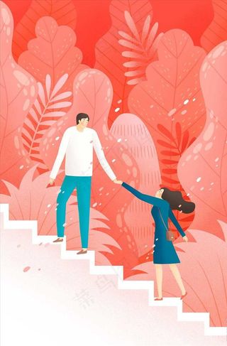 情侣插画图片