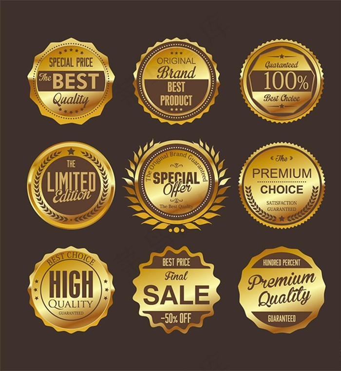 优质金色标签图片