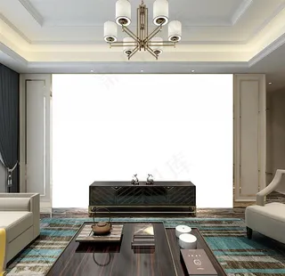 中式背景墙纸样机图片