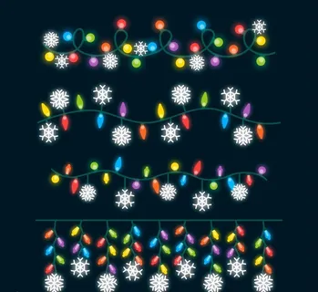 雪花节日彩灯串图片 雪花节日彩灯串图片