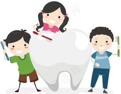 儿童 刷牙 爱牙 矢量图图片