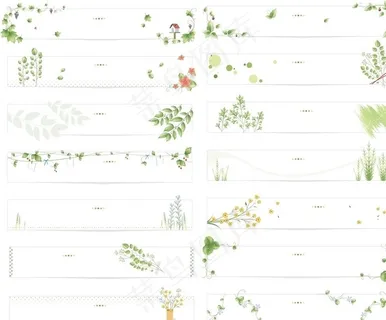 装饰树叶等装饰绿色花纹图片