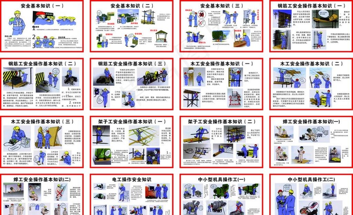 工地安全基本操作全套图图片cdr矢量模版下载