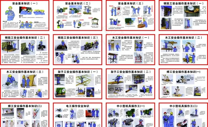 工地安全基本操作全套图图片cdr矢量模版下载