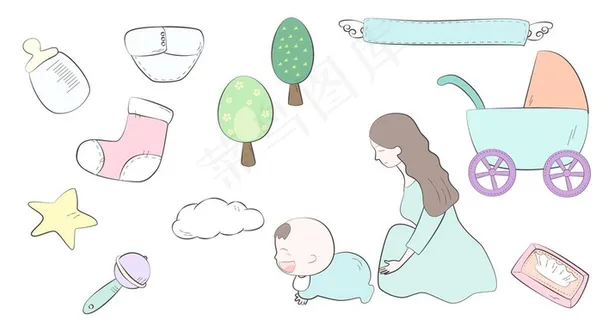 母婴用品自制手绘图片