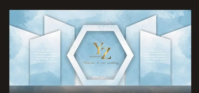 蓝色婚礼背景图片