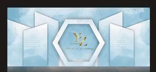 蓝色婚礼背景图片